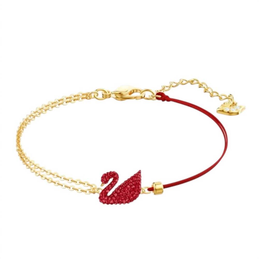 NEW SWAROVSKI women's iconic swan bracelet in red